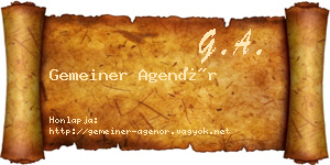 Gemeiner Agenór névjegykártya